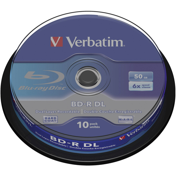 Verbatim 43746 Blu-ray BD-R DL Rohling 50GB 10 St. Spindel