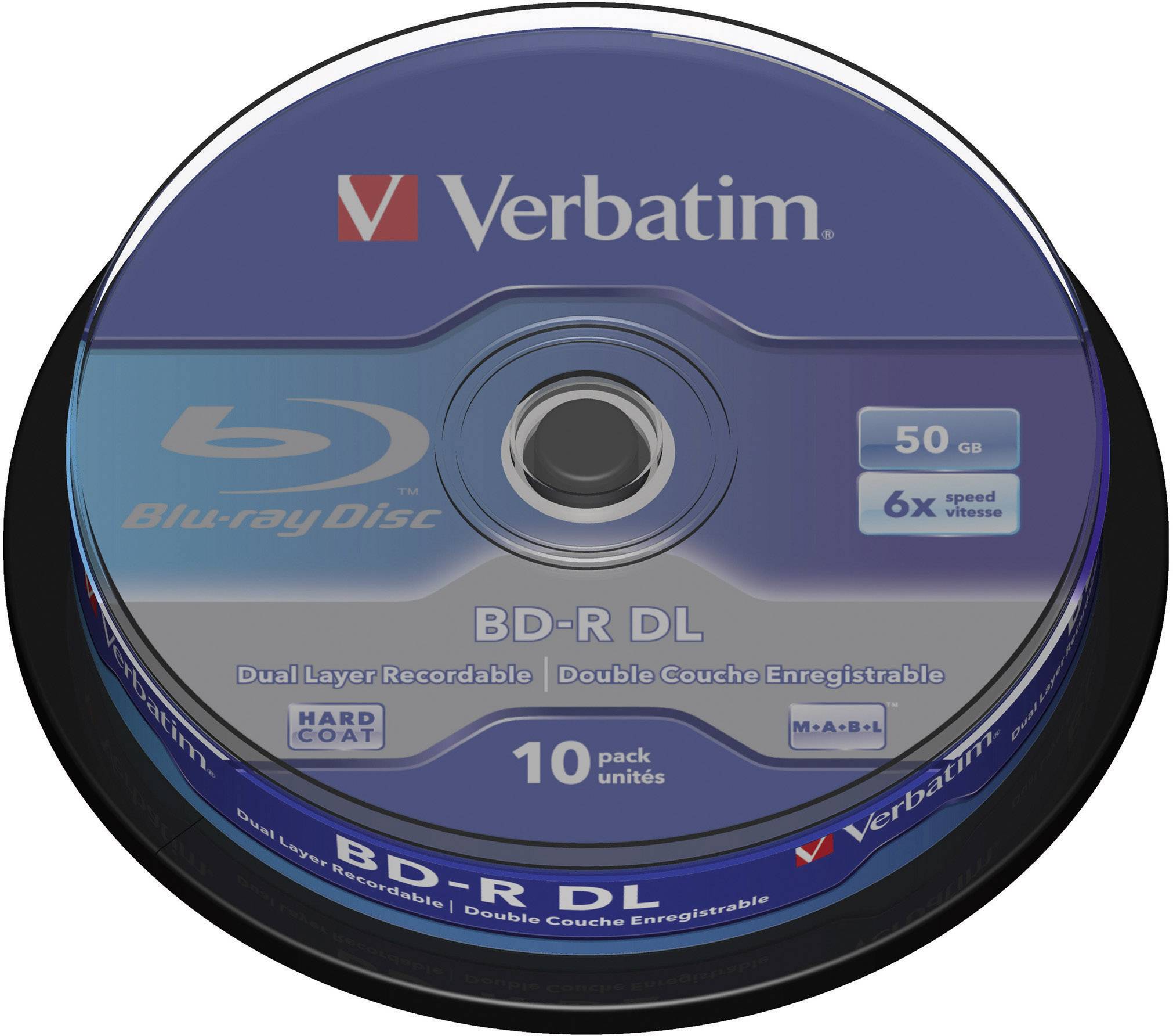 Verbatim 43746 Blu-ray BD-R DL Rohling 50GB 10 St. Spindel