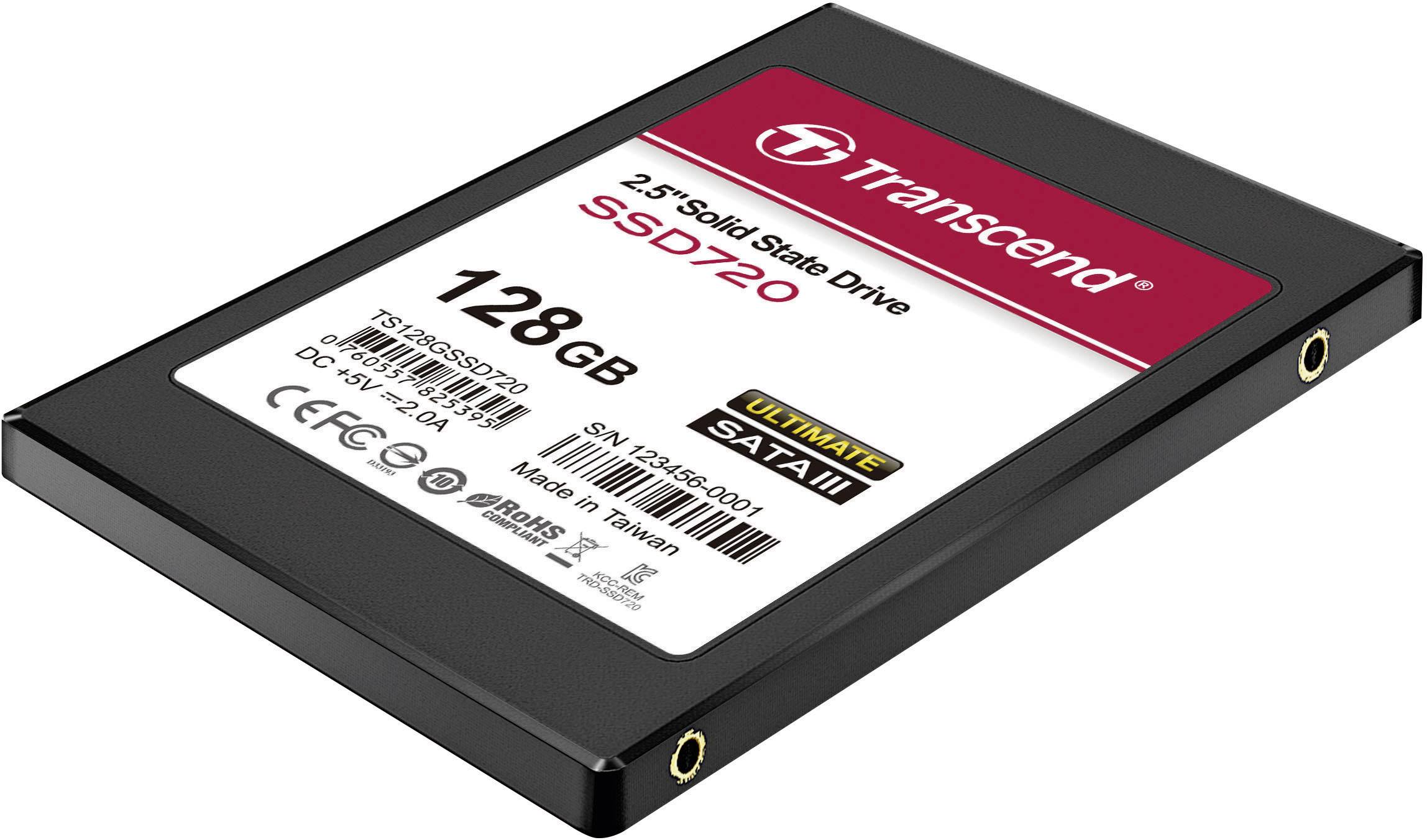 Transcend 128 GB Interne SATA SSD 6.35 cm (2.5 Zoll) SATA 6 Gb/s Retail TS128GSSD720