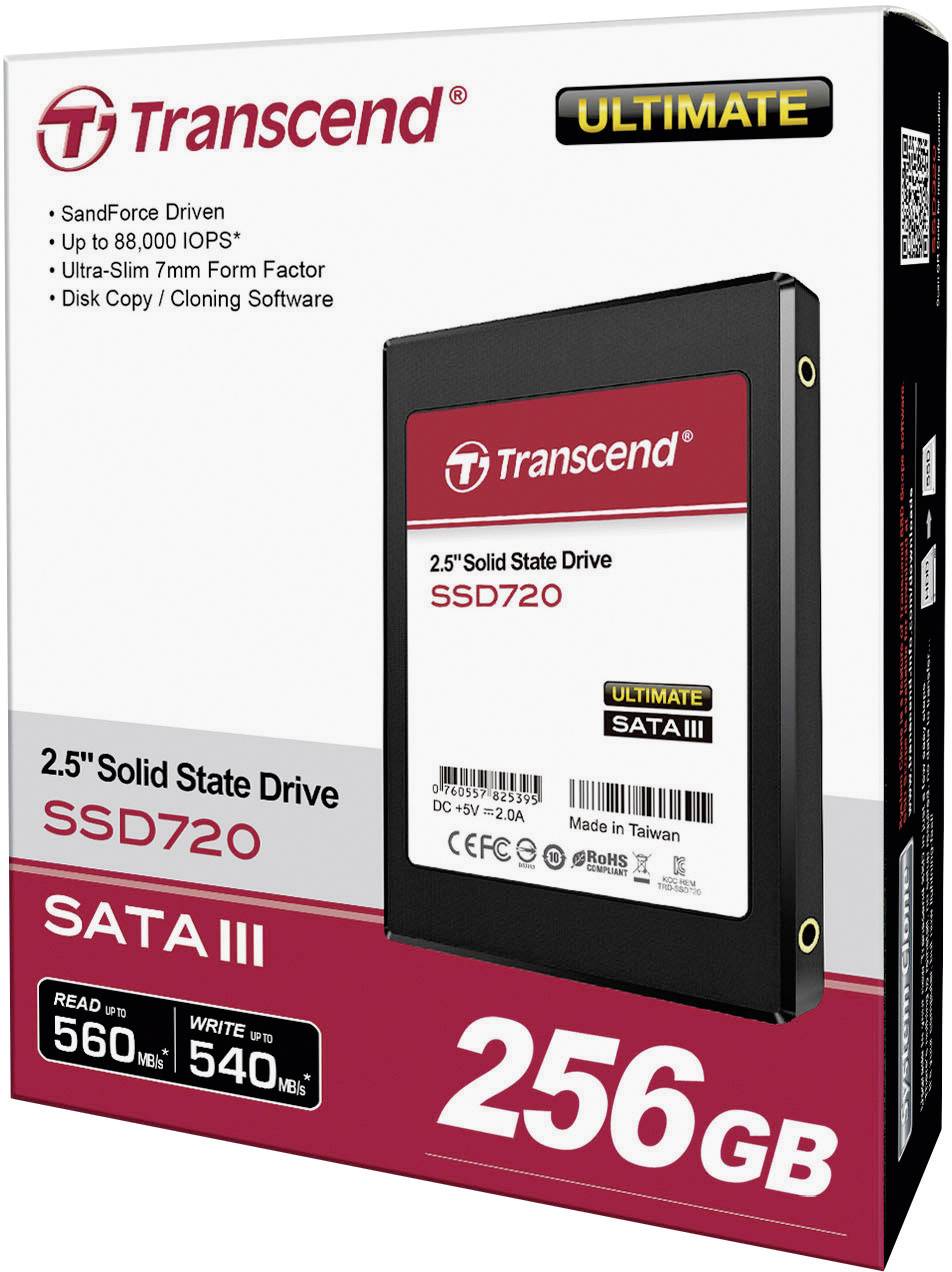 Transcend 256 GB Interne SATA SSD 6.35 cm (2.5 Zoll) SATA 6 Gb/s TS256GSSD720