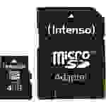 Carte microSDHC Intenso 4 GB Micro SDHC-Card 4 GB Class 4 avec adaptateur SD