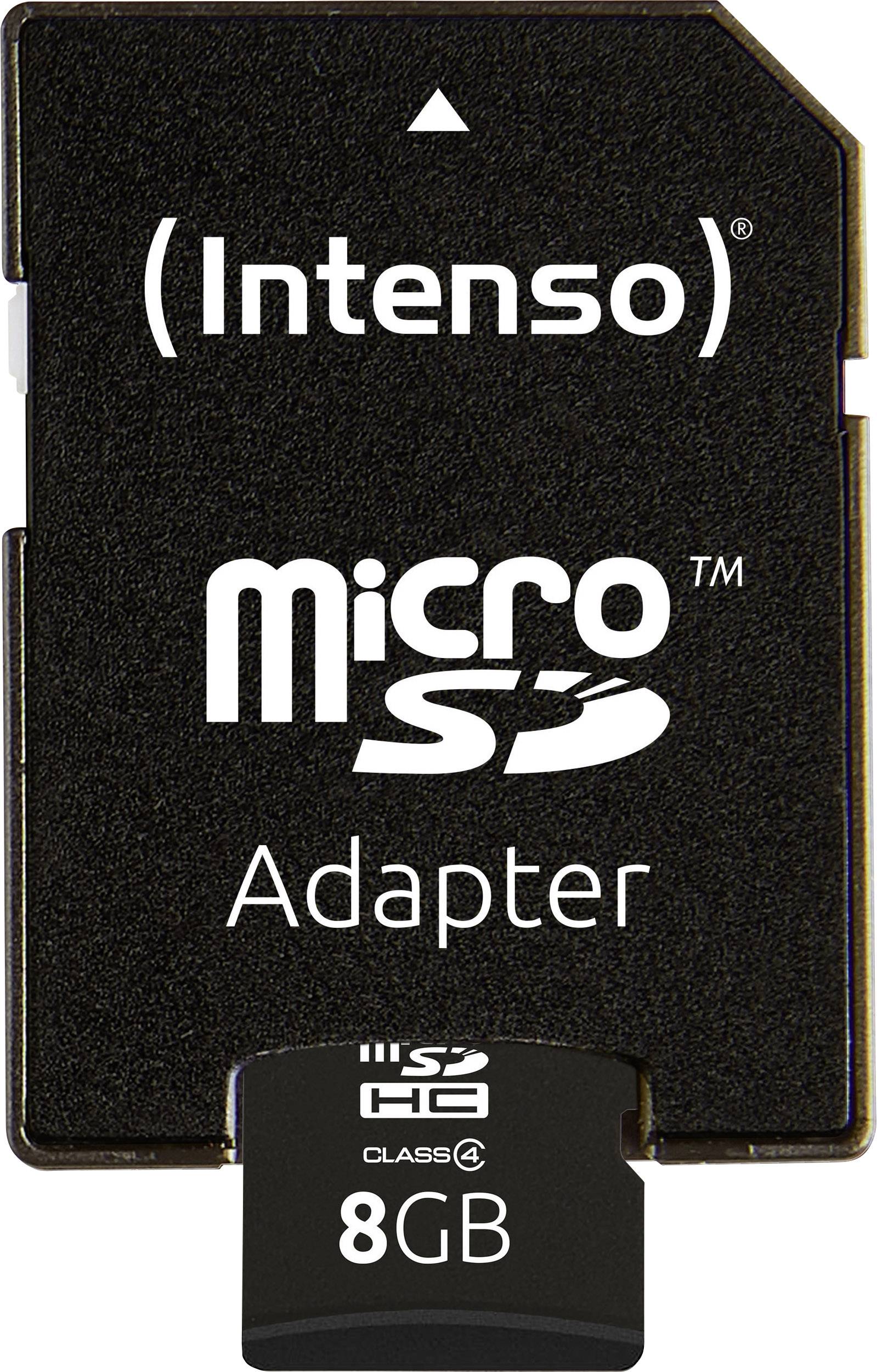 Intenso High Capacity SD (MicroSDHC) microSDHC-Karte 8 GB Class 4 inkl. SD-Adapter
