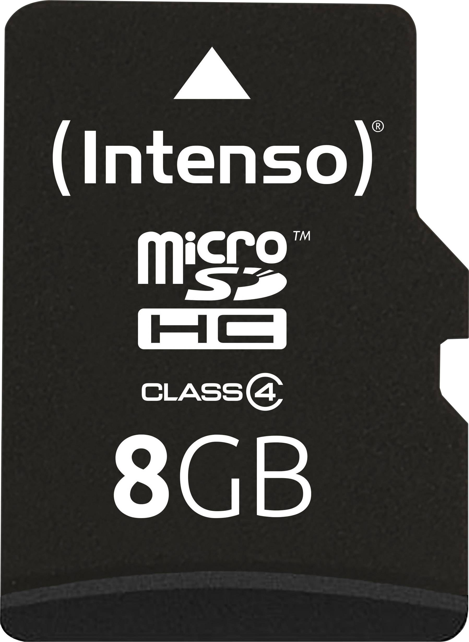 Intenso High Capacity SD (MicroSDHC) microSDHC-Karte 8 GB Class 4 inkl. SD-Adapter