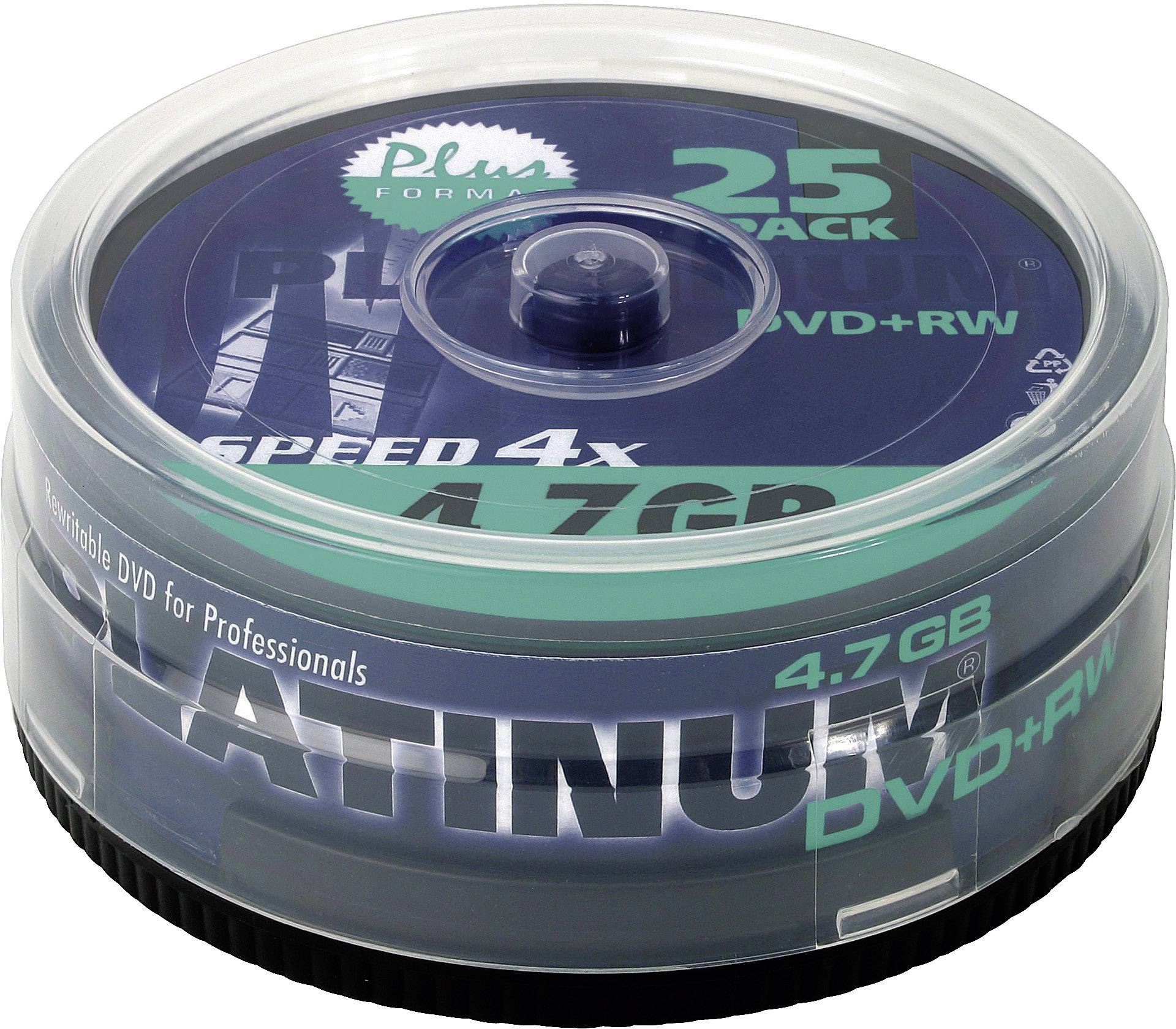 PLATINUM DVD+RW 4,7GB 4X 25ER SPINDEL
