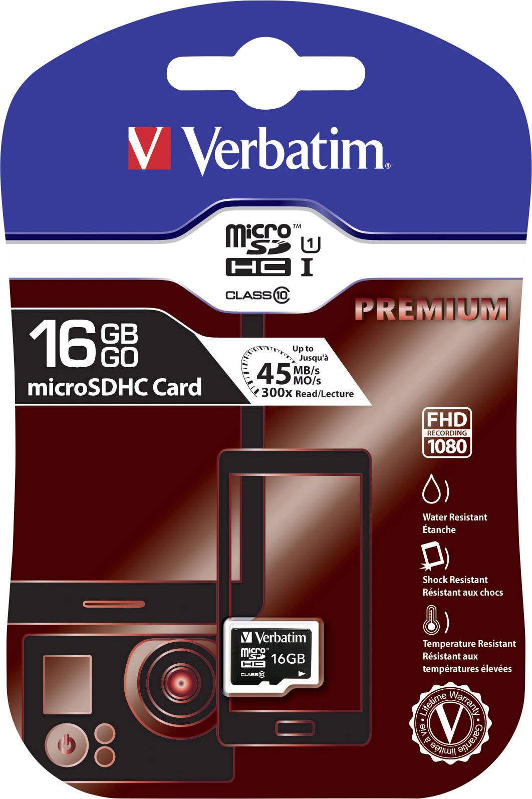 Verbatim Premium microSDHC-Karte 16GB Class 10