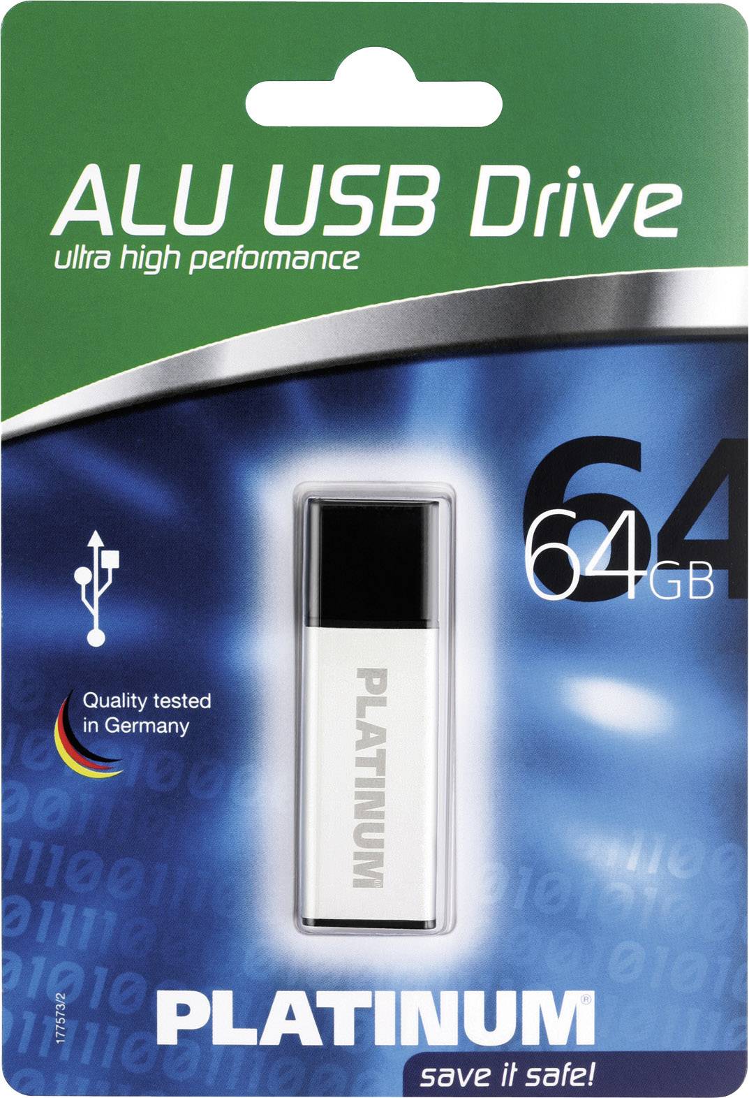 Platinum ALU USB-Stick 64 GB Silber 177573 USB 2.0