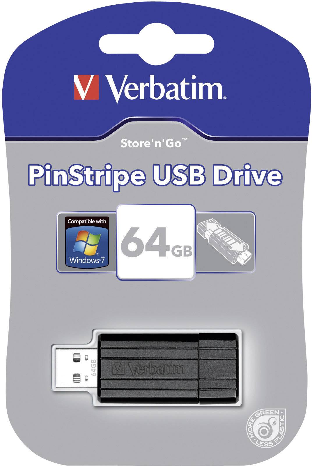 Verbatim Pin Stripe USB-Stick 64 GB Schwarz 49065 USB-A (USB 2.0)
