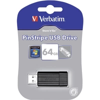 Verbatim Pin Stripe USB-Stick 64GB Schwarz 49065 USB-A (USB 2.0) Verbatim Pin Stripe USB-Stick 64GB Schwarz 49065 USB-A (USB 2.0)