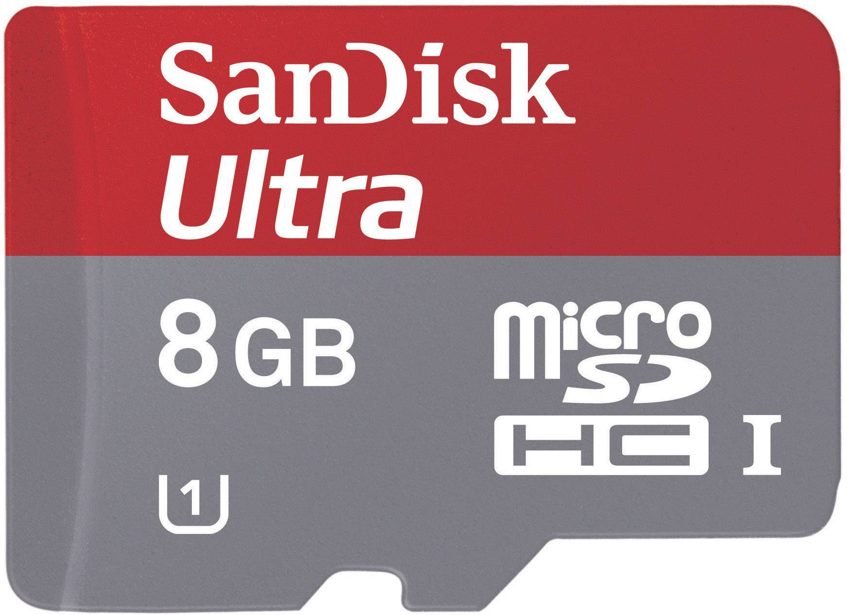 SanDisk Ultra microSDHC-Karte 8 GB Class 10 inkl. SD-Adapter