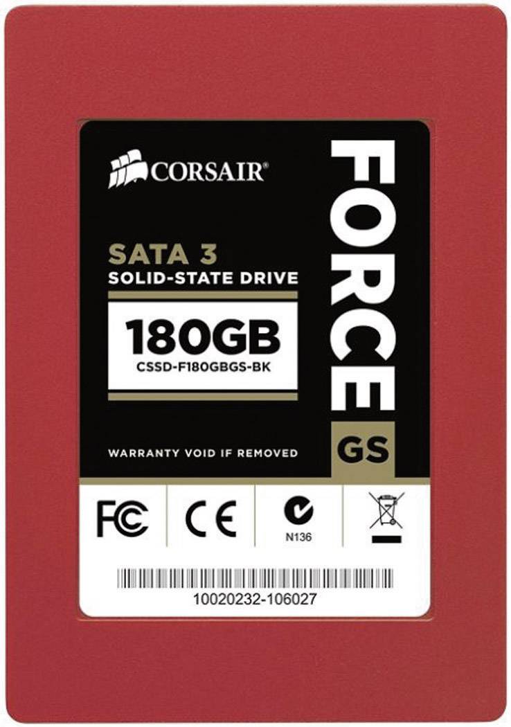 Corsair 180 GB Interne SATA SSD 6.35 cm (2.5 Zoll) SATA 6 Gb/s CSSD-F180GBGS-BK