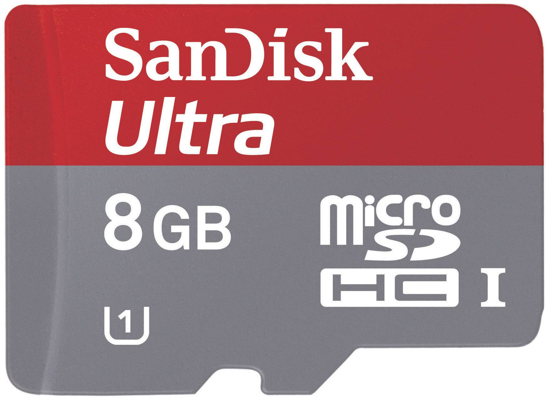 SanDisk Ultra mit Sandisk Memory Zone Android App microSDHC-Karte 8 GB Class 10, UHS-I inkl. SD-Adapter, inkl. Android-Software