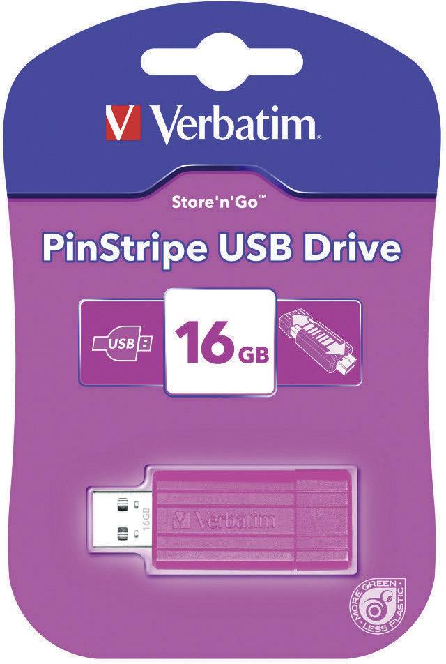 Verbatim Pin Stripe USB-Stick 16 GB Pink 49067 USB 2.0