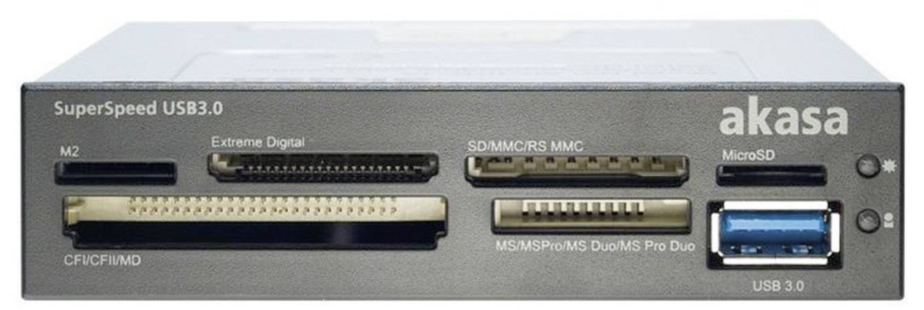 Akasa AK-ICR-14 Einbau-Speicherkartenleser USB 3.2 Gen 1 (Mainboard) Schwarz, Weiß