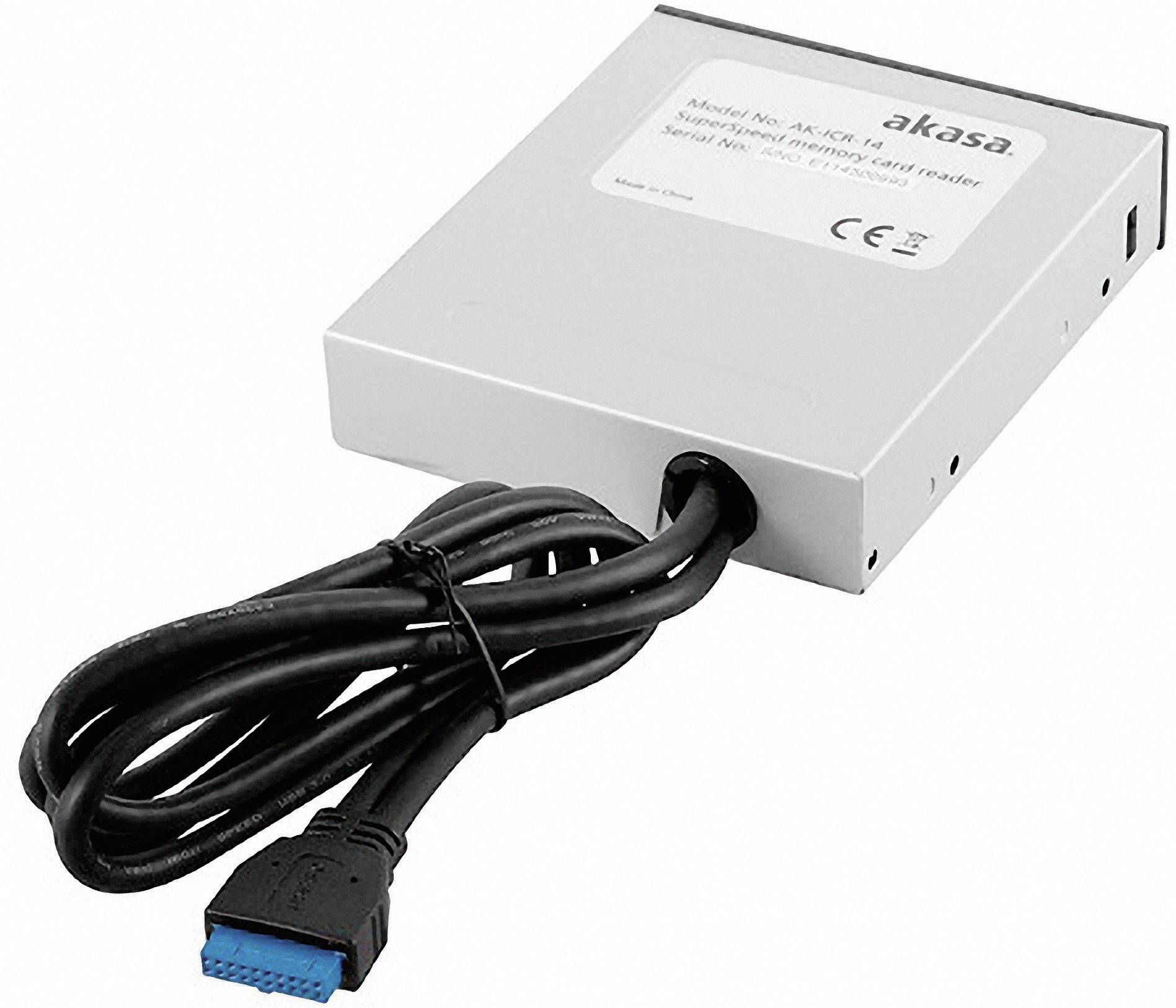 Akasa AK-ICR-14 Einbau-Speicherkartenleser USB 3.2 Gen 1 (Mainboard) Schwarz, Weiß