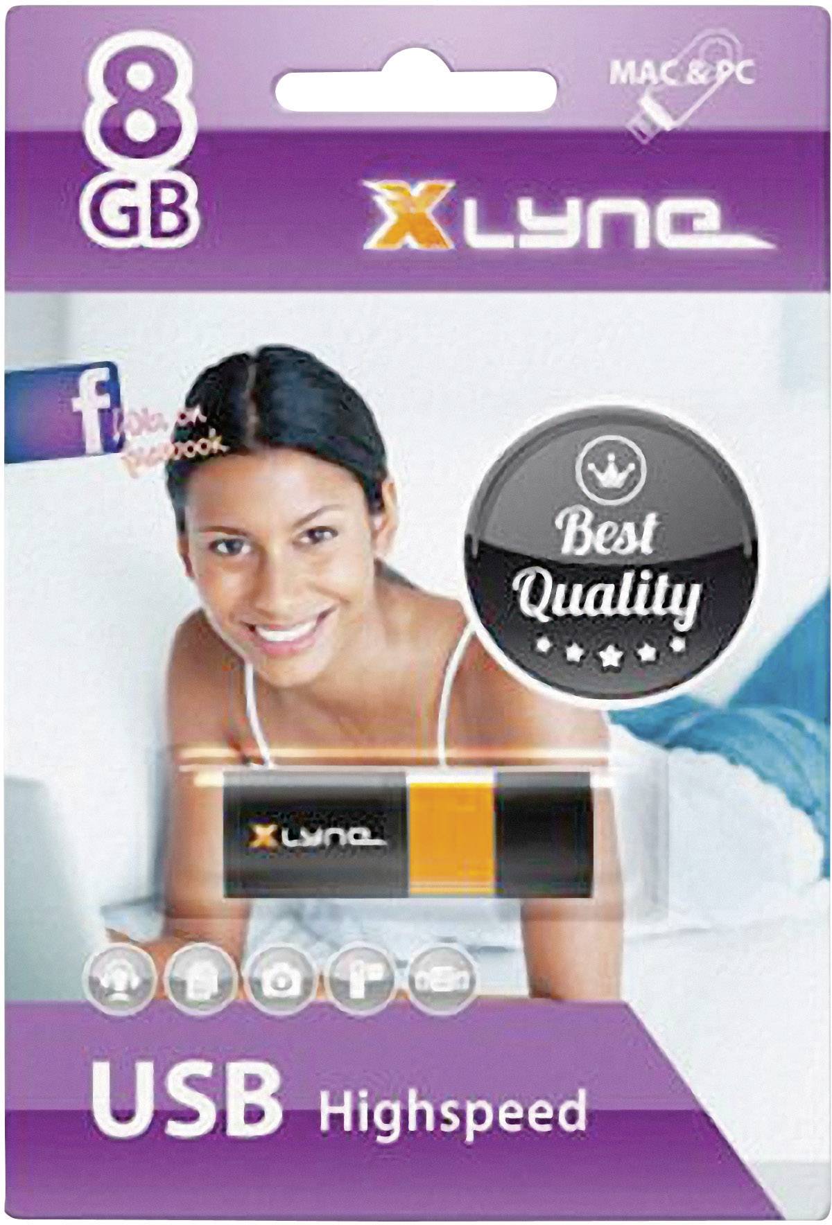 Xlyne Wave USB-Stick 8GB Schwarz, Orange 7108000 USB 2.0