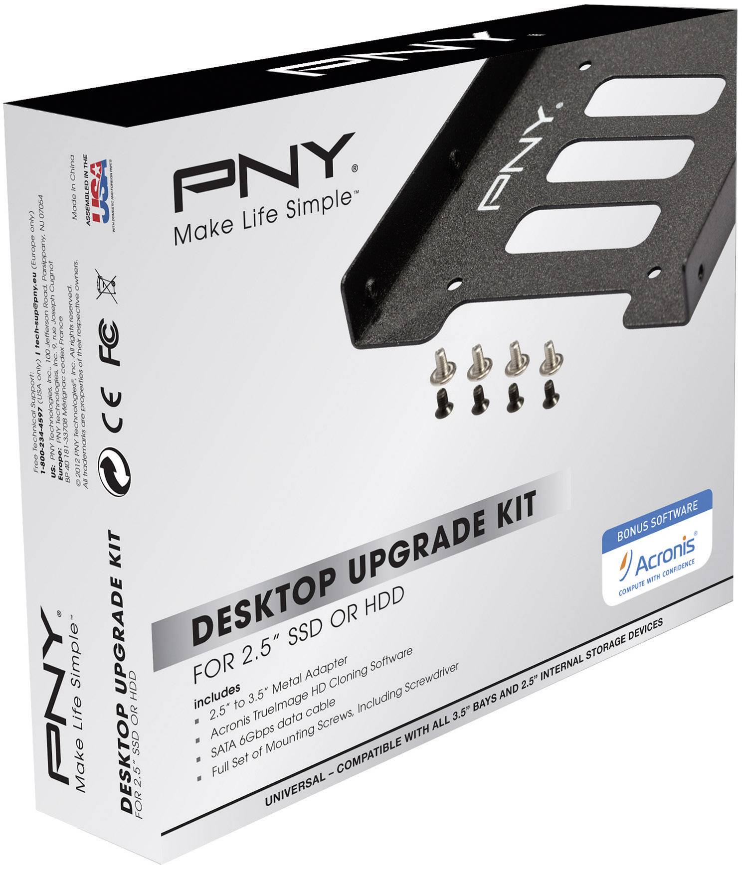 PNY P-72002535-M-KIT 3.5 Zoll (8.89 cm) Festplatten-Einbaurahmen HDD/SSD Anzahl Festplatten (max.): 1 x 2.5 Zoll
