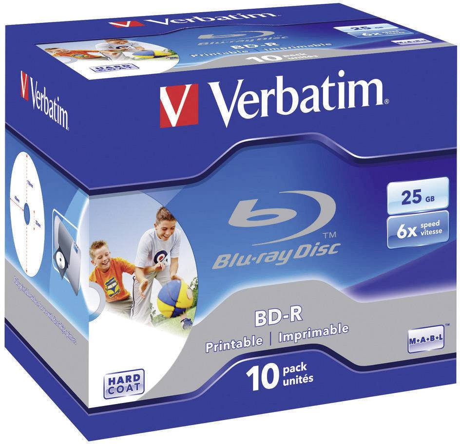 Verbatim 43713 Blu-ray BD-R Rohling 25GB 10 St. Jewelcase Bedruckbar