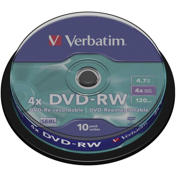Verbatim 43552 DVD-RW Rohling 4.7 GB 10 St. Spindel Wiederbeschreibbar