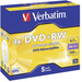 Verbatim 43229 DVD+RW Rohling 4.7 GB 5 St. Jewelcase Wiederbeschreibbar, Silber Matte Oberfläche