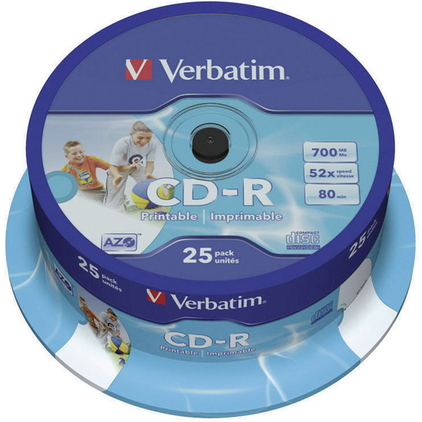 CD-R vierge 700 Mo Verbatim 43439 25 pc(s) tour imprimable