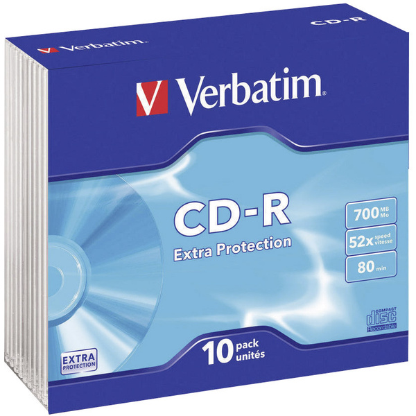 CD-R vierge 700 Mo Verbatim 43415 10 pc(s) slimcase