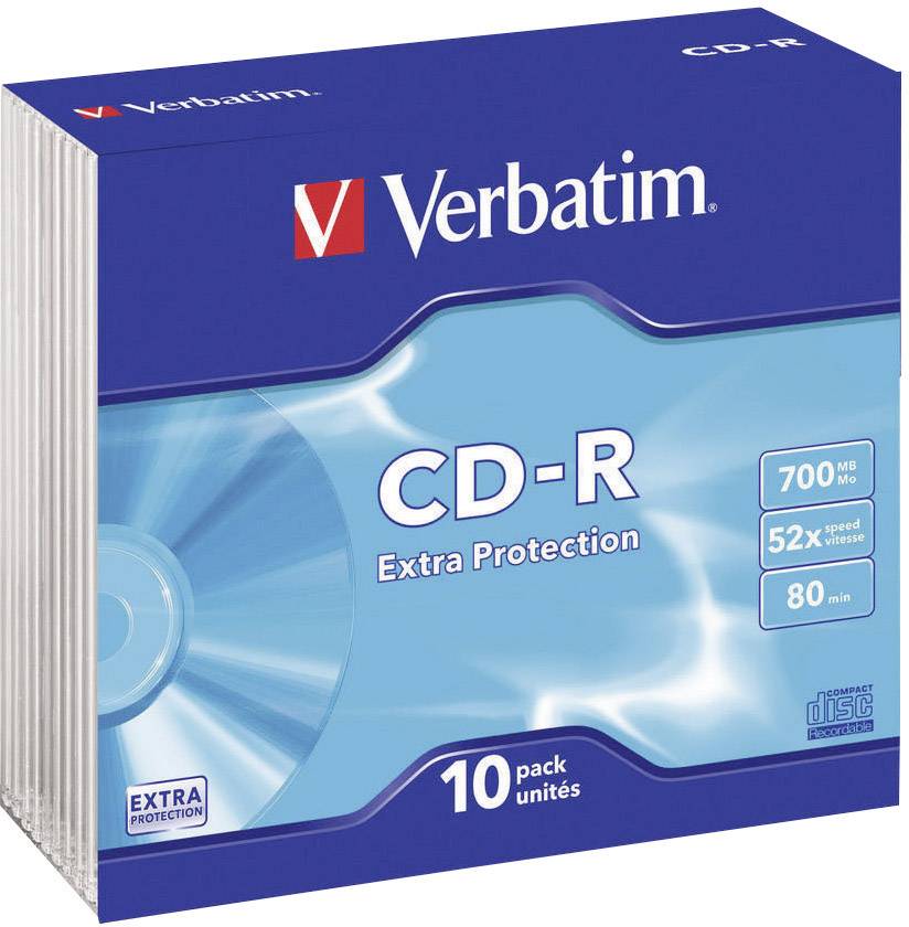 Verbatim 43415 CD-R Rohling 700 MB 10 St. Slimcase