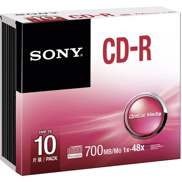 Sony 10CDQ80SS CD-R Rohling 700 MB 10 St. Slimcase