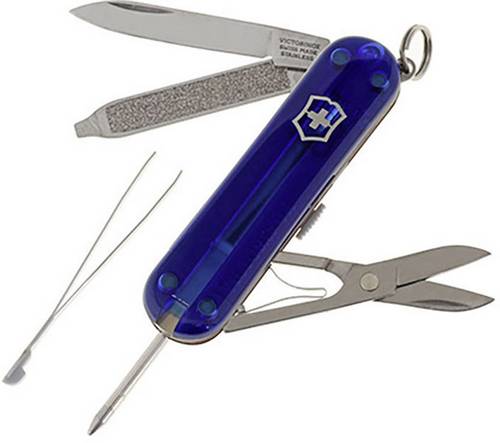 Signature 0.6225.T2 Schweizer Taschenmesser Anzahl Funktionen 7 Blau (transparent)