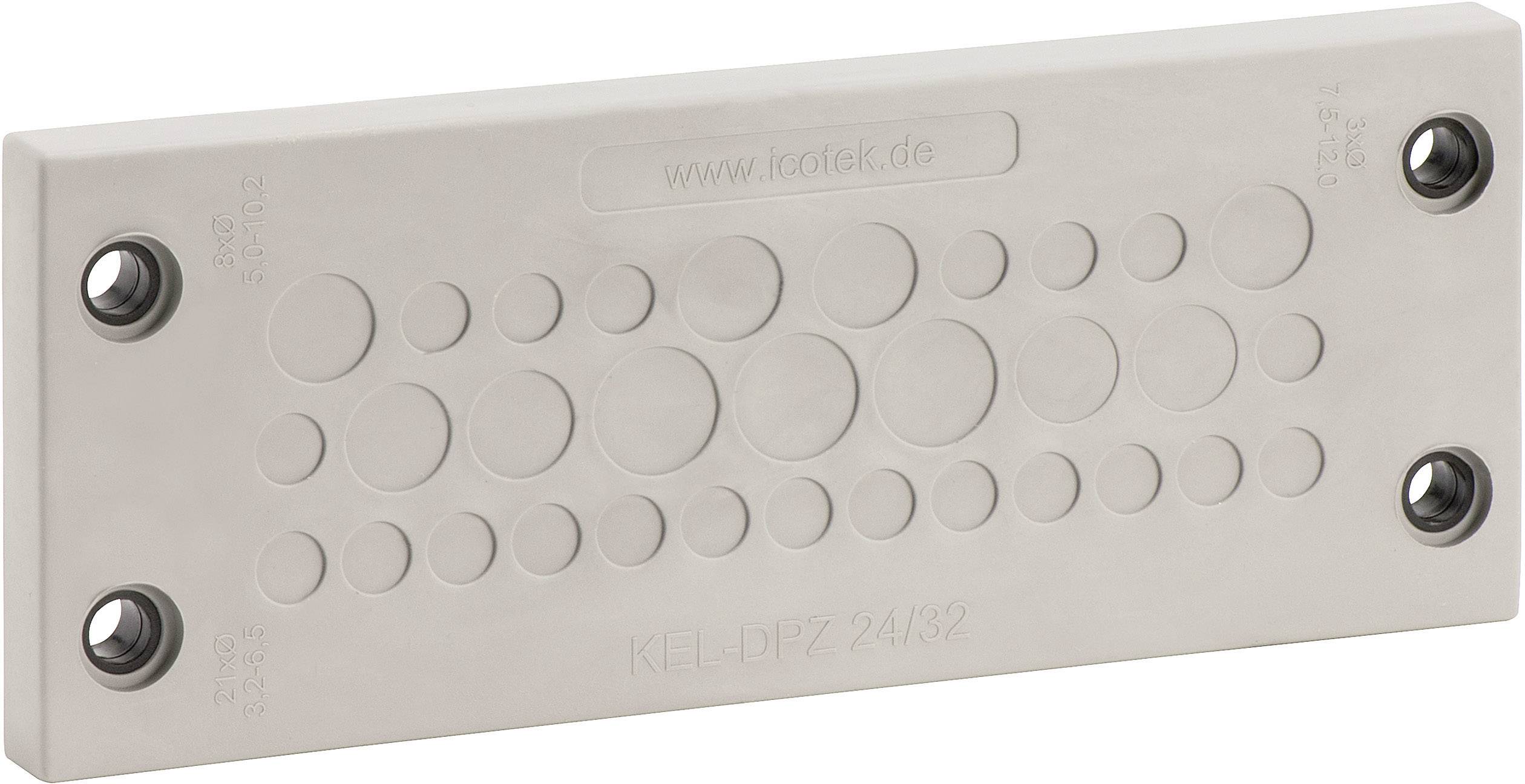 Icotek KEL-DPZ 24/17 Kabeldurchführungsplatte Klemm-Ø (max.) 16.2 mm Polyamid, Elastomer Grau, Schw