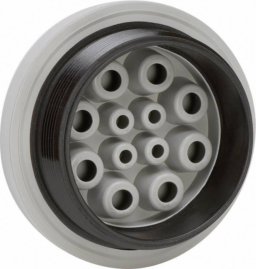 Icotek KEL-DPZ 63/9 Kabeldurchführungsplatte Klemm-Ø (max.) 22.2mm Polyamid, Elastomer Grau 1St.