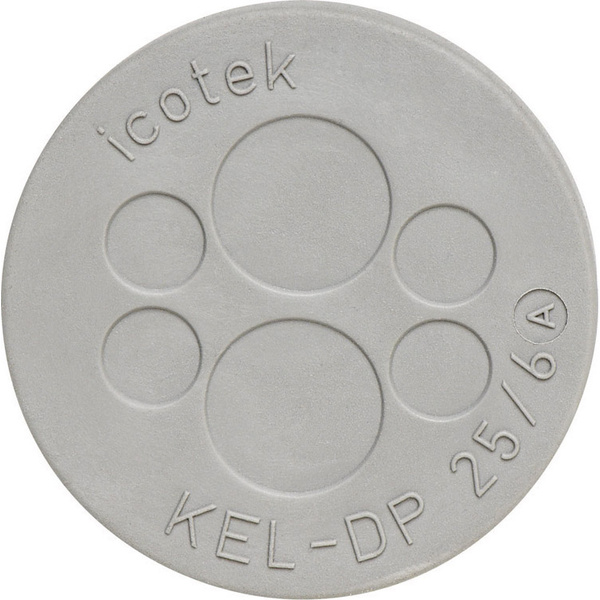 Icotek KEL-DP 25/6 Kabeldurchführungsplatte Klemm-Ø (max.) 9.4mm Elastomer Grau 1St.