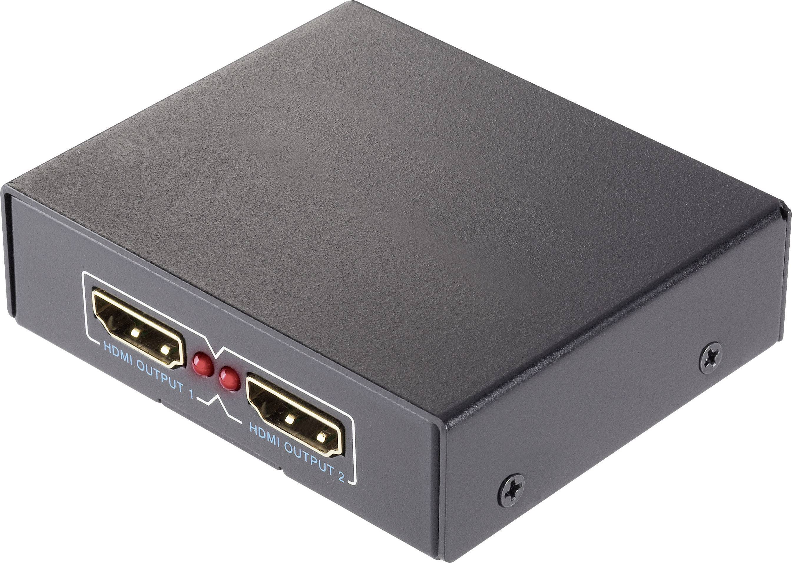 SpeaKa Professional 2 Port HDMI-Splitter 3D-Wiedergabe möglich 1920 x 1080 Pixel Schwarz