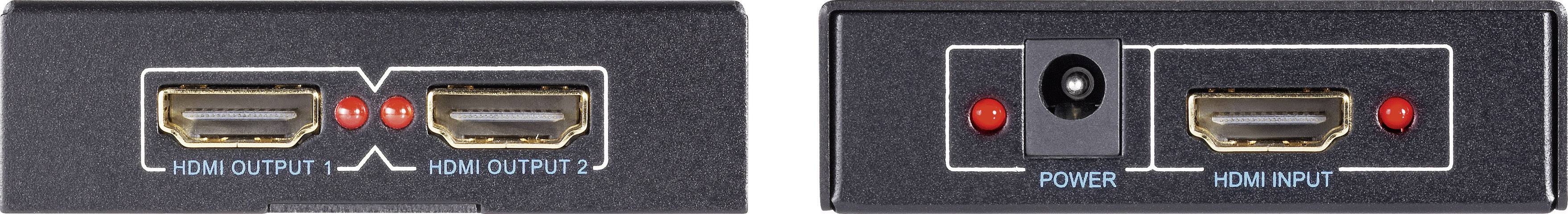 SpeaKa Professional 2 Port HDMI-Splitter 3D-Wiedergabe möglich 1920 x 1080 Pixel Schwarz