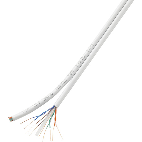 TRU Components Duplex-Netzwerkkabel CAT 6 F/UTP 8 x 2 x 0.196mm² Weiß 100m