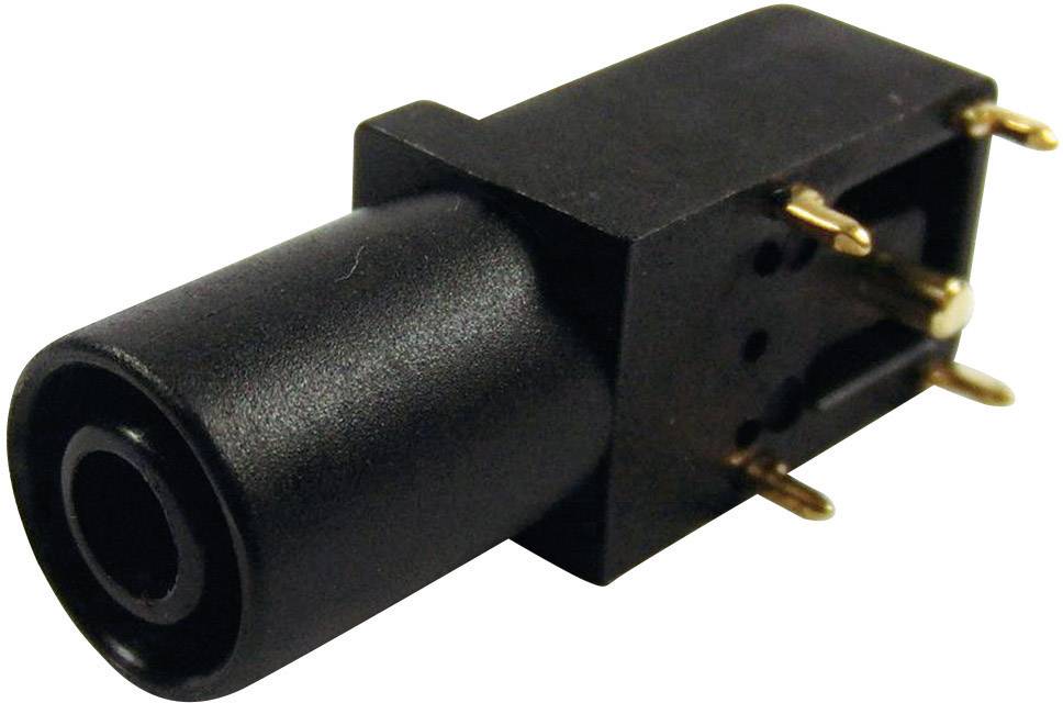 Cliff FCR7350B Sicherheits-Laborbuchse Buchse, gewinkelt Stift-Ø: 4mm Schwarz 1St.