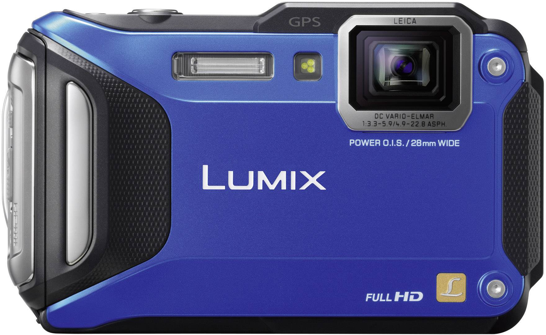 Panasonic Lumix DMC-FT5EG Digitalkamera Opt. Zoom: 4.6 x Blau Full HD Video, GPS, Unterwasserkamera, Stoßfest, Frostbeständig, Staubgeschützt