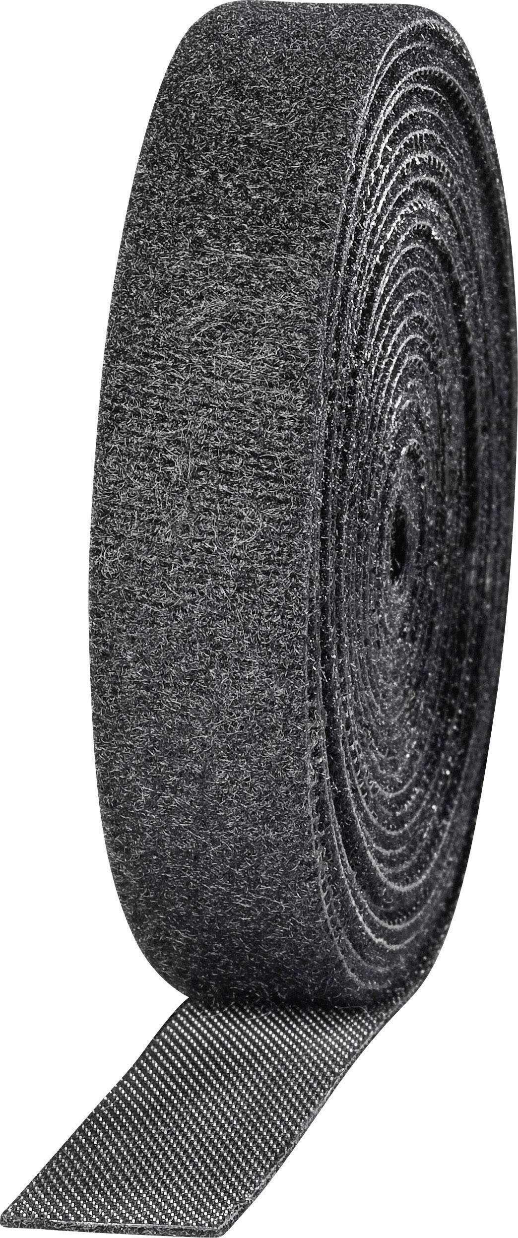 TOOLCRAFT KL16X3000C Klettband zum Bündeln Haft- und Flauschteil (L x B) 3000mm x 16mm Schwarz 2St.