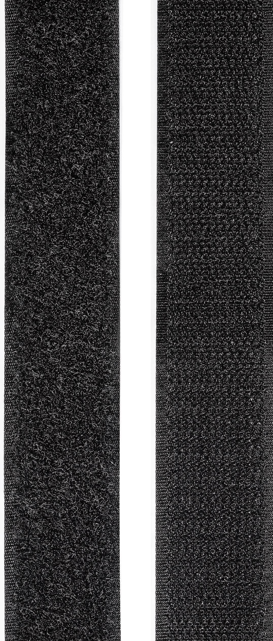 TOOLCRAFT KL25X2000C Klettband zum Aufkleben Haft- und Flauschteil (L x B) 2000mm x 25mm Schwarz 1 Paar