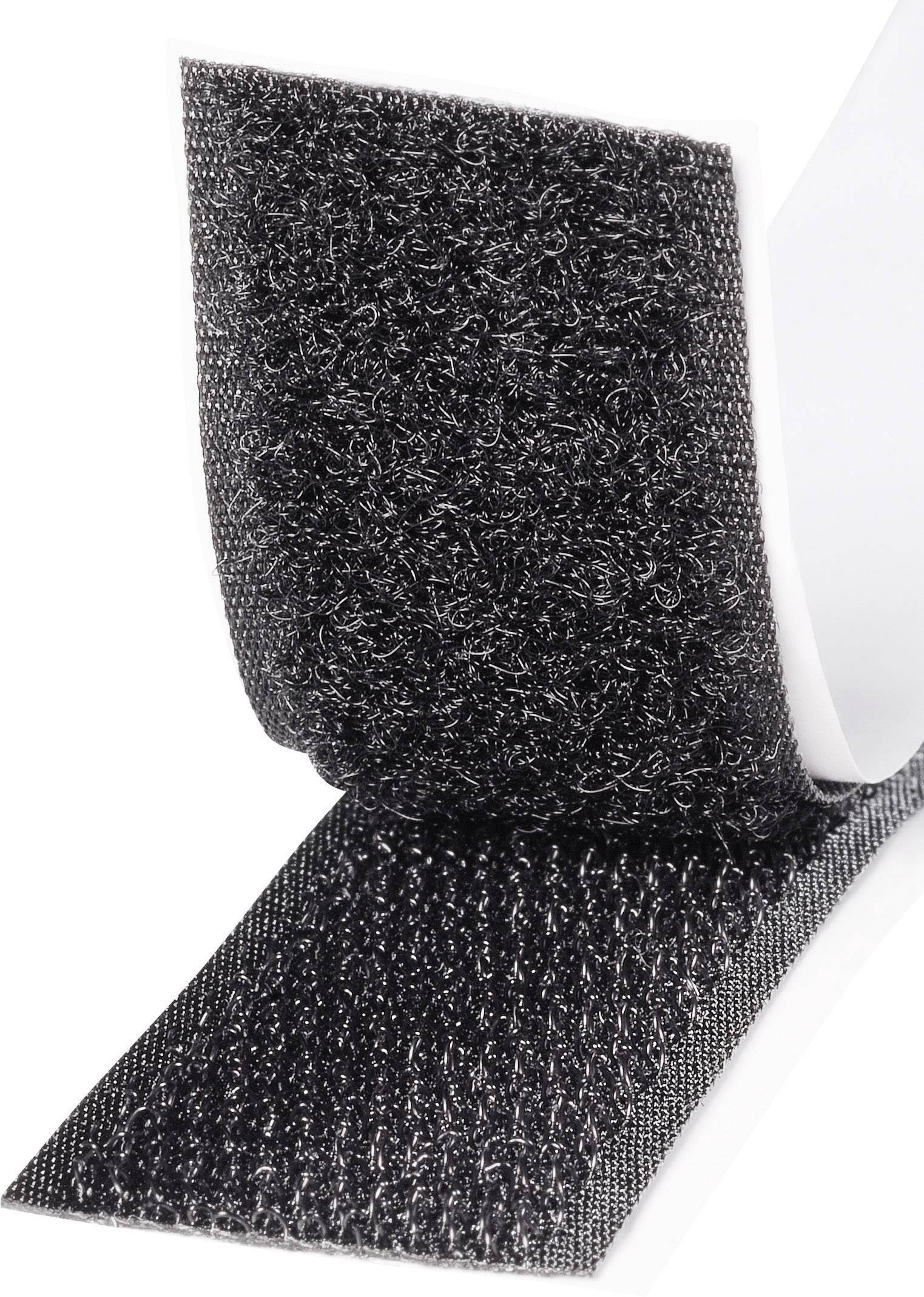 TOOLCRAFT KL25X2000C Klettband zum Aufkleben Haft- und Flauschteil (L x B) 2000mm x 25mm Schwarz 1 Paar