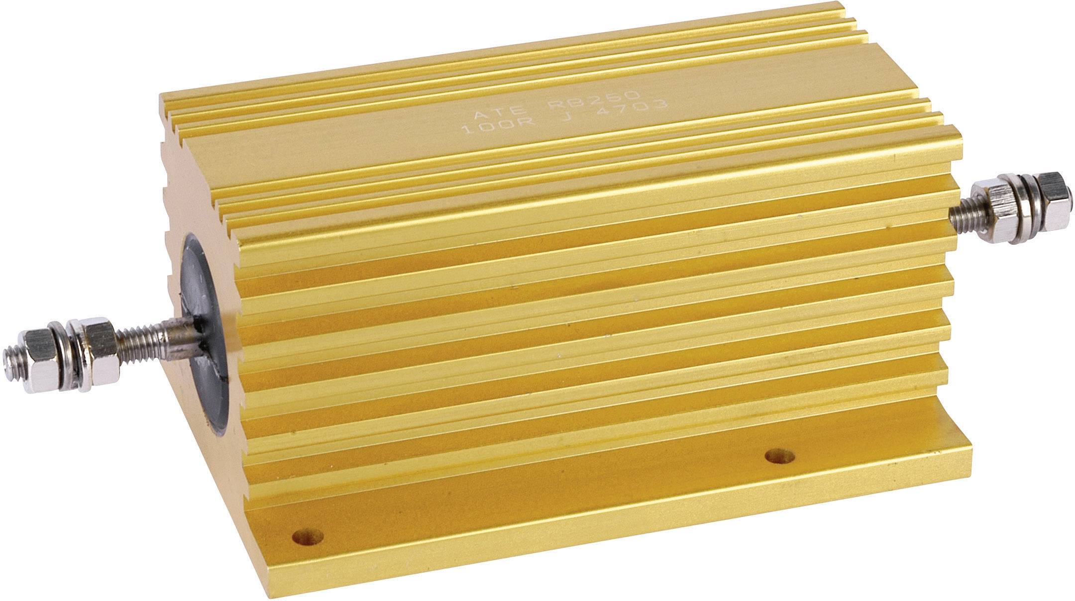 Ein goldfarbener Kühlkörper mit zwei Anschlüssen an den Seiten, häufig zur Wärmeableitung elektronischer Komponenten verwendet.