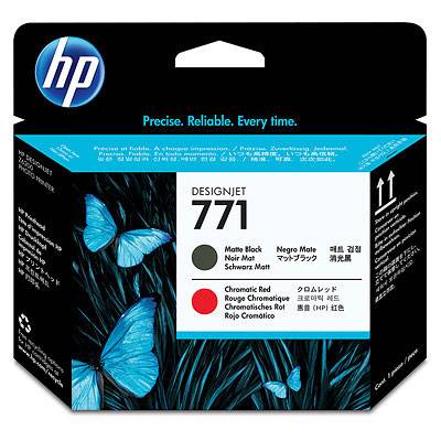 HP 771 - Mattschwarz, Chromatic Red - Druckkopf