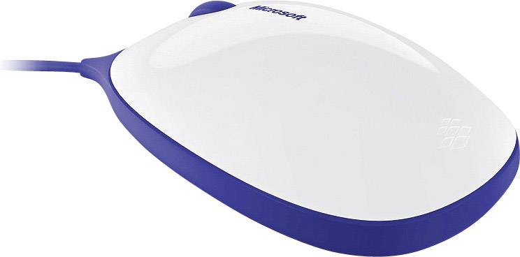 Microsoft Express Mouse Maus USB Optisch Weiß, Blau 3 Tasten