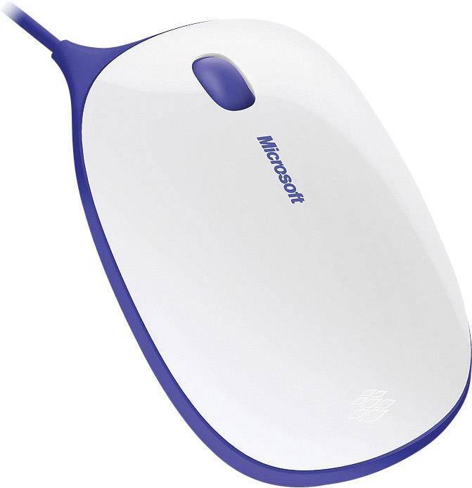 Microsoft Express Mouse Maus USB Optisch Weiß, Blau 3 Tasten
