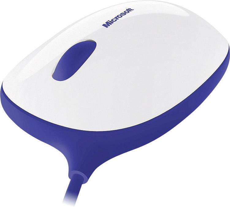 Microsoft Express Mouse Maus USB Optisch Weiß, Blau 3 Tasten