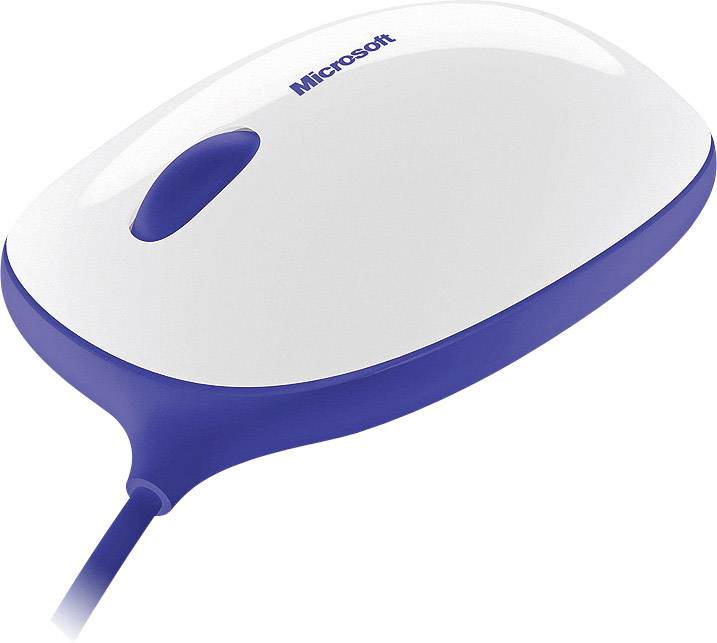 Microsoft Express Mouse Maus USB Optisch Weiß, Blau 3 Tasten