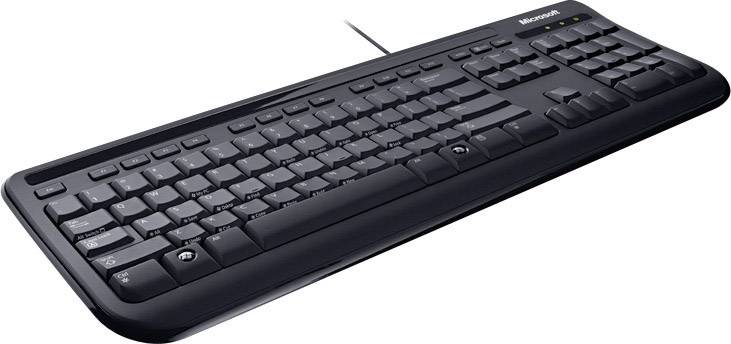 Microsoft Wired Keyboard 400 Business USB Tastatur Deutsch, QWERTZ Schwarz Spritzwassergeschützt