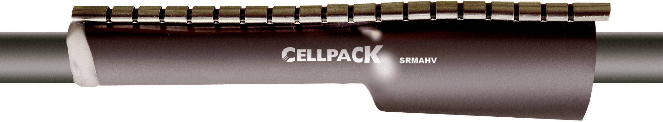 Ein Kabelschutz, beschriftet mit 'CELLPACK SHRINK'. Der Schutz umschließt ein Kabel und bietet Isolierung und Schutz vor Abrieb.