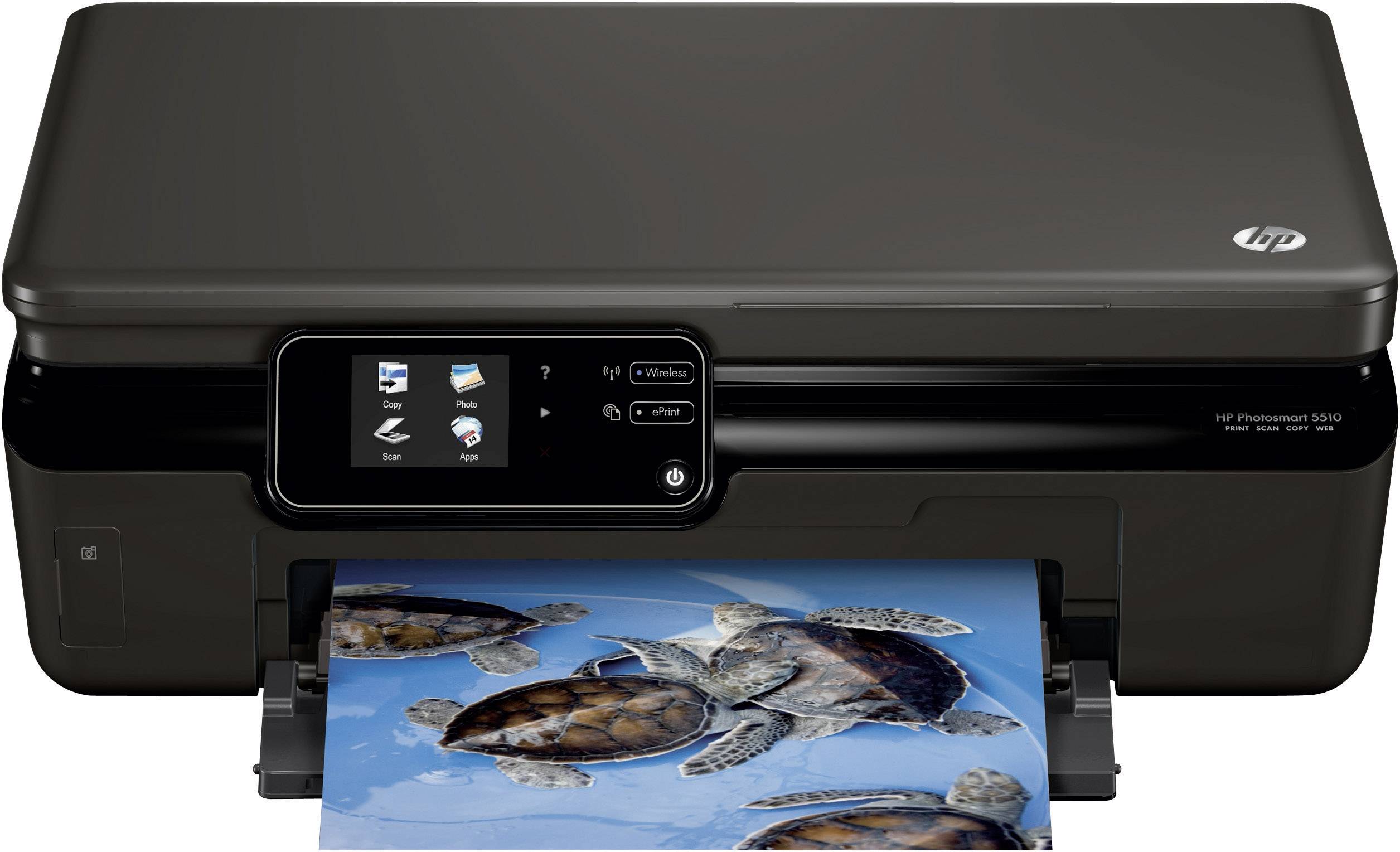 HP Photosmart 5510 e-All-in-One B111a, Multifunktionsgerät Tinte 3in1, USB,WLAN, (Drucker,Kopierer,Scanner)