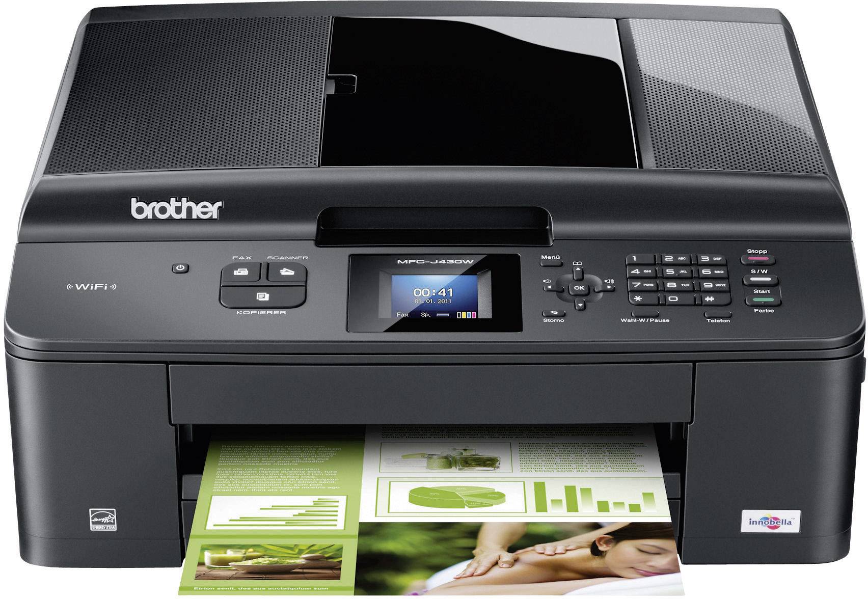 Brother MFC-J430W, Multifunktionsgerät Tinte 4in1, USB,WLAN,ADF, (Drucker,Kopierer,Scanner,Fax)