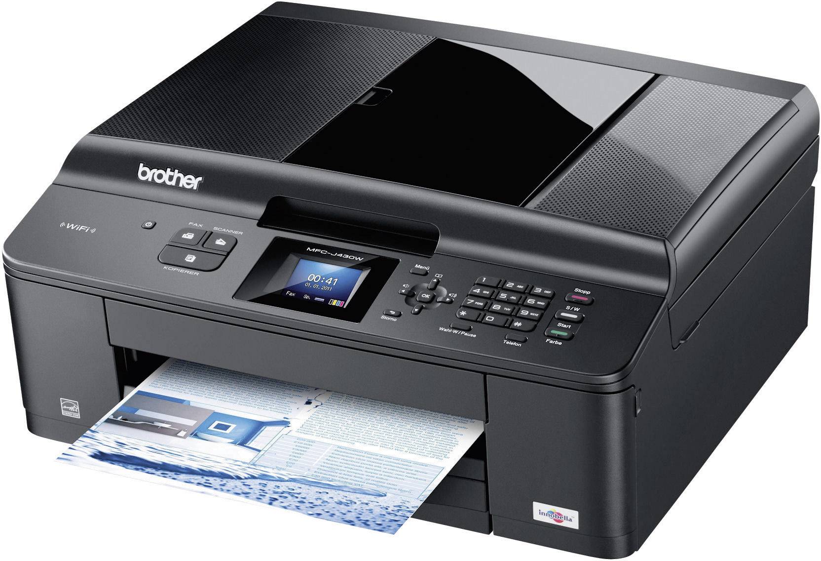 Brother MFC-J430W, Multifunktionsgerät Tinte 4in1, USB,WLAN,ADF, (Drucker,Kopierer,Scanner,Fax)